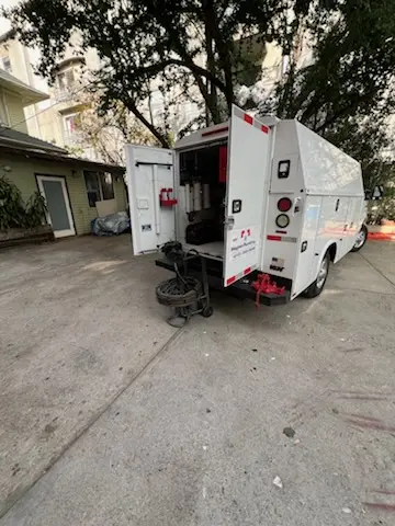 Magnet Plumbing service vehicle on-site for Slab Leak Repair in The Villages